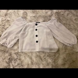 New Look off shoulder white button top